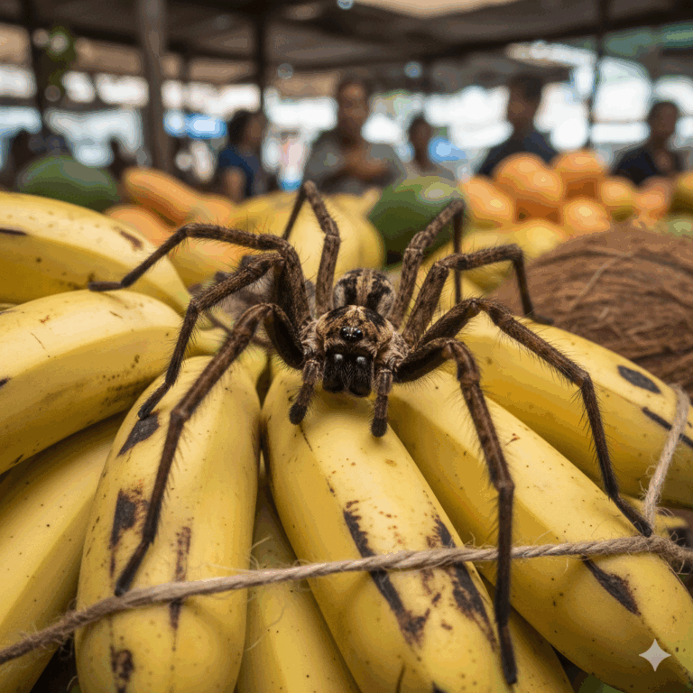 araña en banano