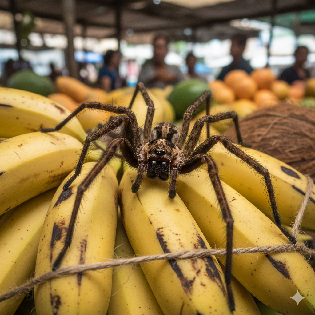 araña en banano
